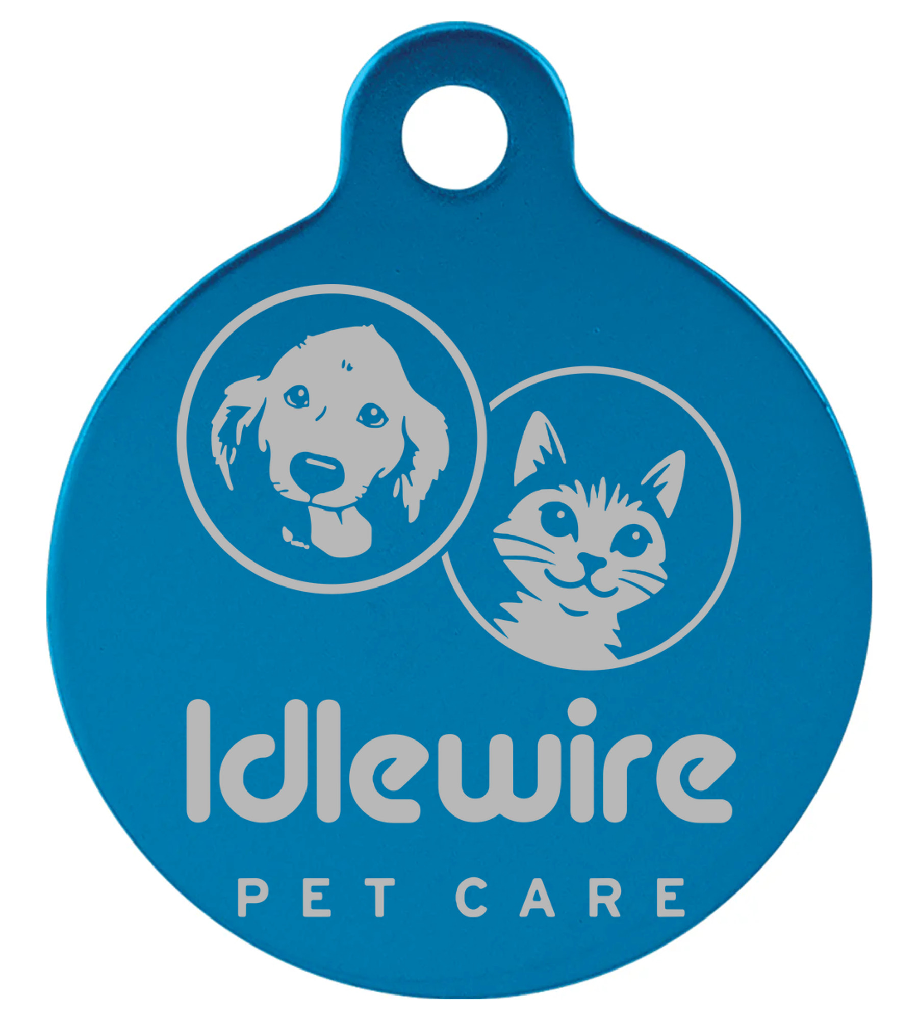 Anodized Aluminum Round Pet Tag with Tab