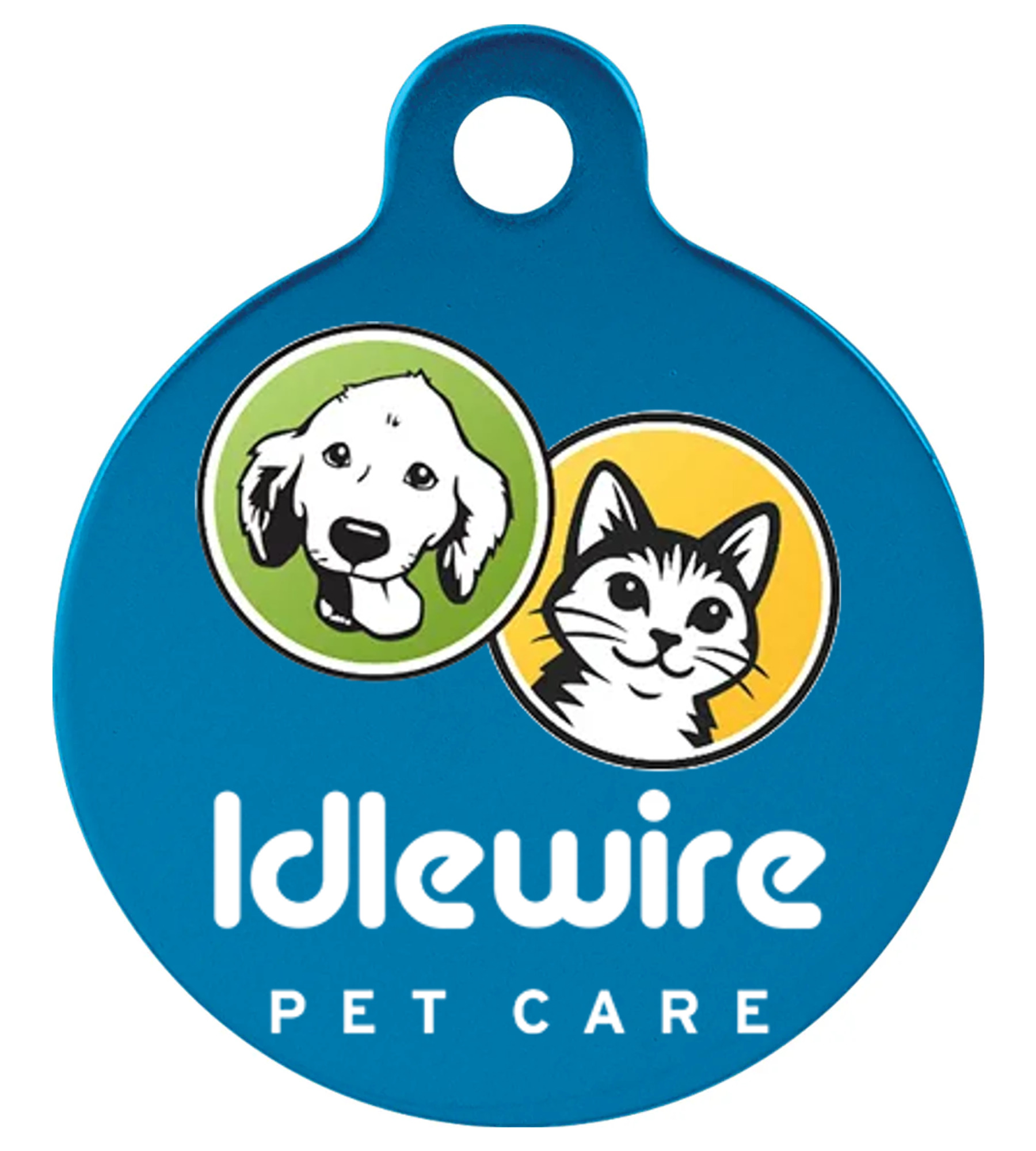 Anodized Aluminum Round Pet Tag with Tab
